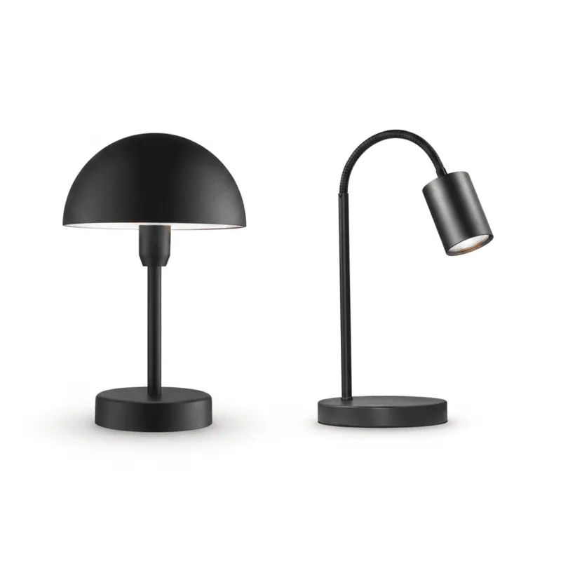 Svarta bordslampor