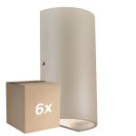 Flerpack 6x Nordlux Rold Vägglampa Metall Brun Up & Down 10.5W 350lm - 830 Varm Vit