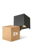 Flerpack 2x D'Lite Vägglampa Elingen Svart Up & Down 4.9W 480lm - 830 Varm Vit | IP65